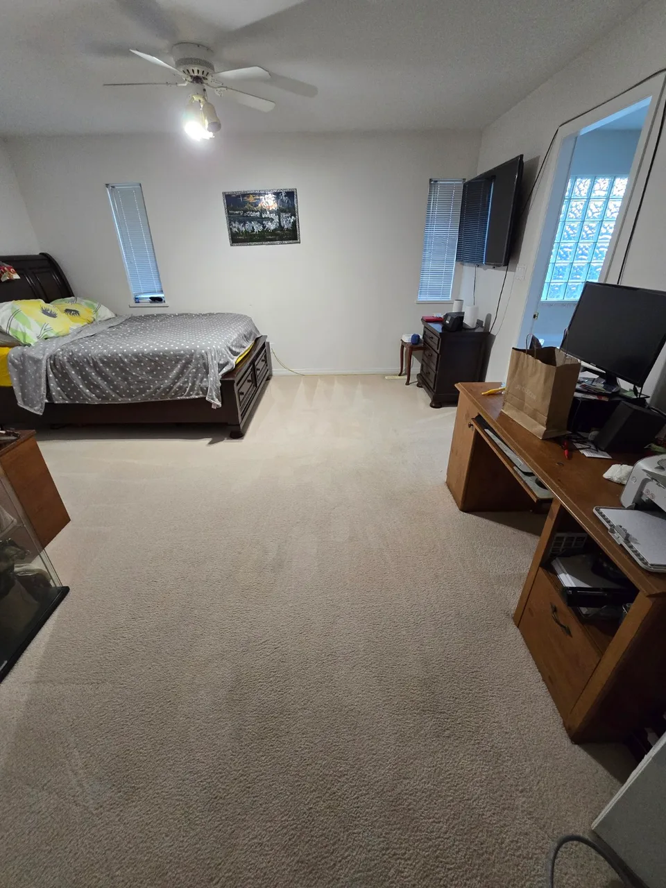 Freshly cleaned beige bedroom carpet — PureFresh Cleaning, serving Port Moody, BC